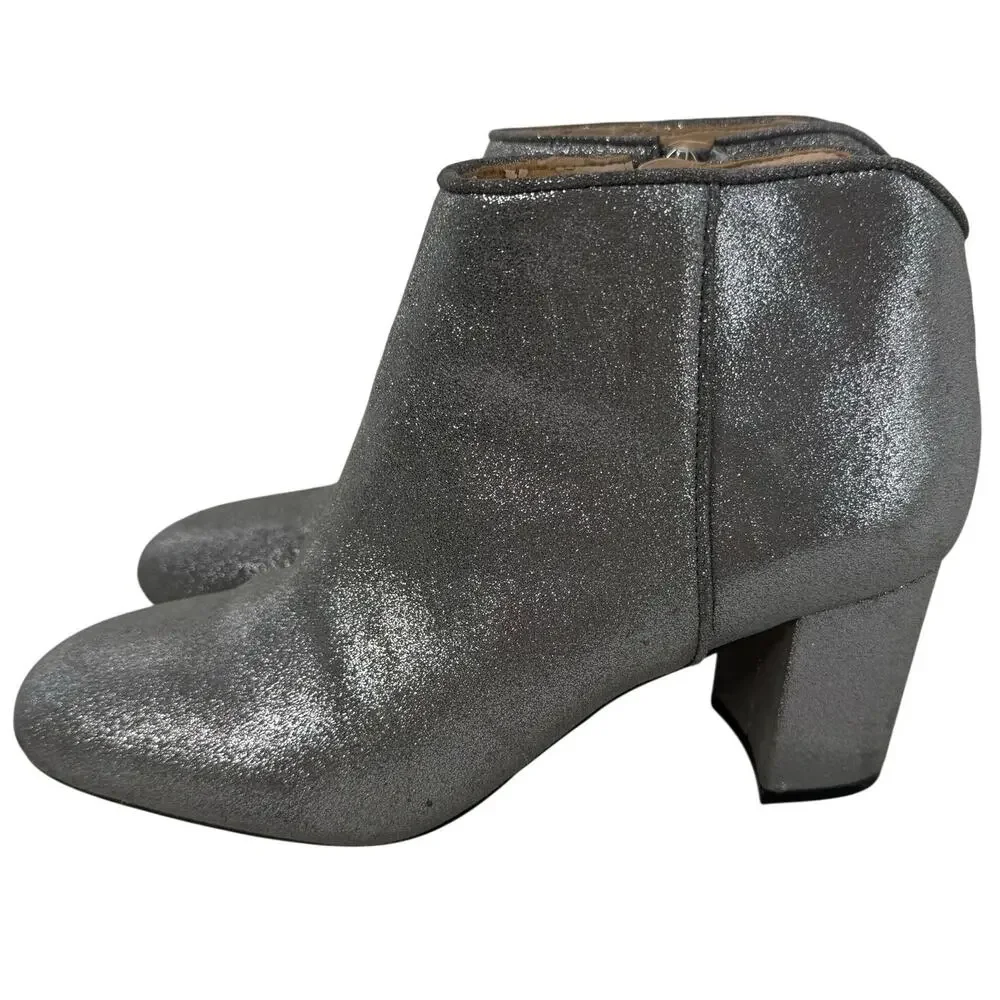 White House Black Market Harper Booties Womens 9.5M Silver Glitter